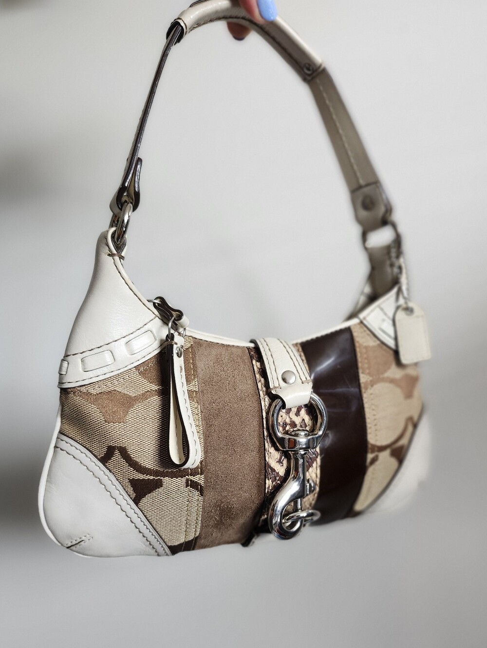Vintage Coach Signature Python Mini Hobo Bag - Picture 6 of 15